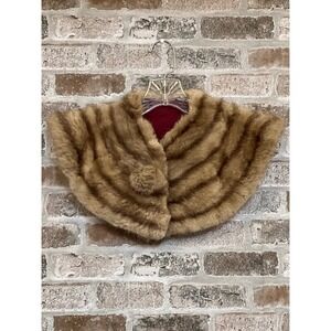 Vintage‎ Mink Fur Stole Capelet Bolero Shrug Elegant Formal Occasion